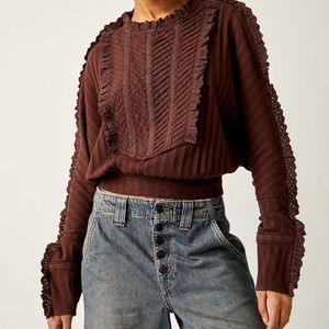Free People More Romance Sweater in Mocha